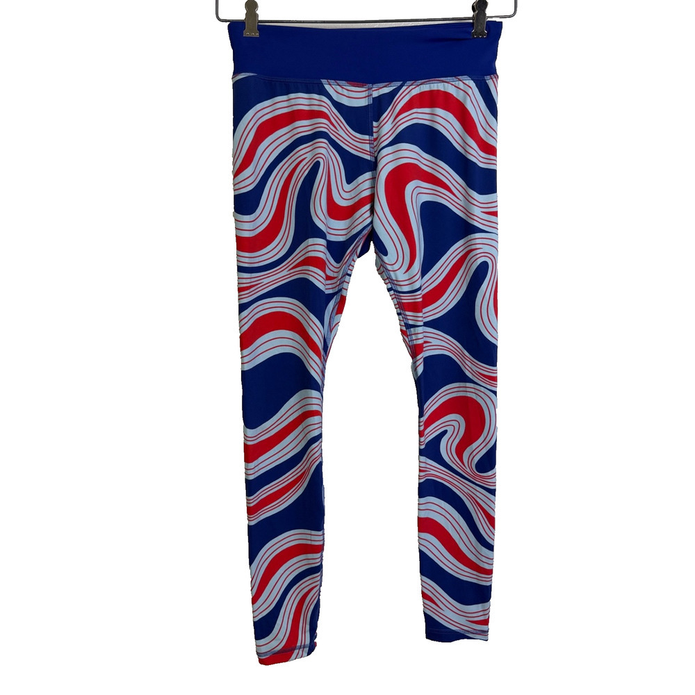 Tory Burch Sport Leggings Womens Medium Blue Yoga Workout Train Gym 26"